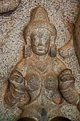 Mamallapuram - Tamil Nadu. The Varaha mandapa, panel of Gaya-Lakshmi